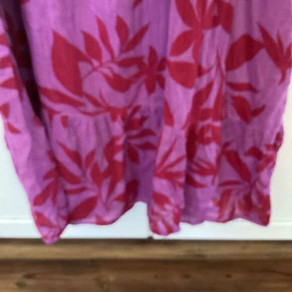 Old Navy One Shoulder Ruffle Trim Dress Sz XL Purple Floral Beach Vacay - Picture 4 of 9